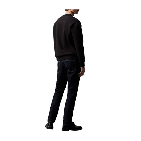 CALVIN KLEIN Felpa girocollo Felpa Uomo Shadow Embossed Logo Nero - Francavilla Moda
